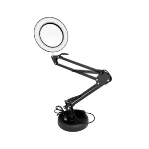 Lupa Aumento e Luminária de Mesa Articulada Ring Light