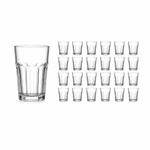 Jogo 24 Copos Vidro 360ml Grosso Resistente Premium