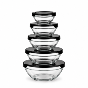 Conjunto de Potes de Vidro com 5 Peças 