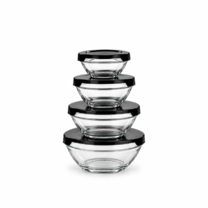 Conjunto de Potes de Vidro com 4 Peças 