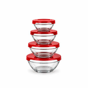 Conjunto de Potes de Vidro com 4 Peças 