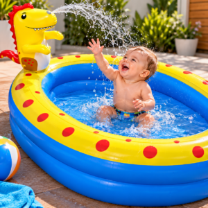 Piscina Dinossauro Inflável Playground Chafariz - 200 litros