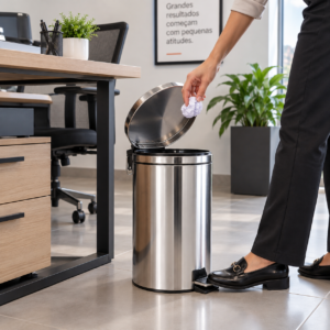 Lixeira Inox Pedal Brasil 20 Litros